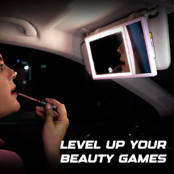 Vanitify Car LED Make Up Mirror | Three Light Modes | Portable