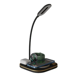 5-in-1 Wireless Mobile Charger with Lamp and Warm Ring Light, Black X3